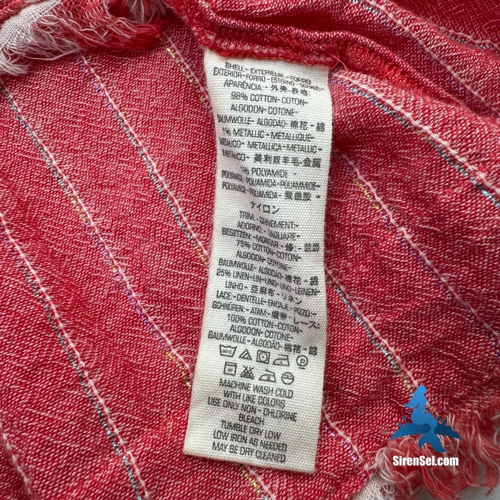 1134 NWOT Free People See Saw Top - Size XS (oversize) - Red - Picture 14 of 16